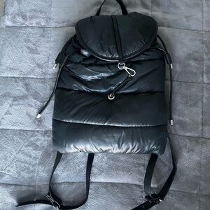 Zara Black Puffer Backpack